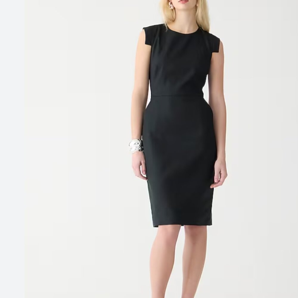 Black J. Crew Resume Stretch Cotton Dress